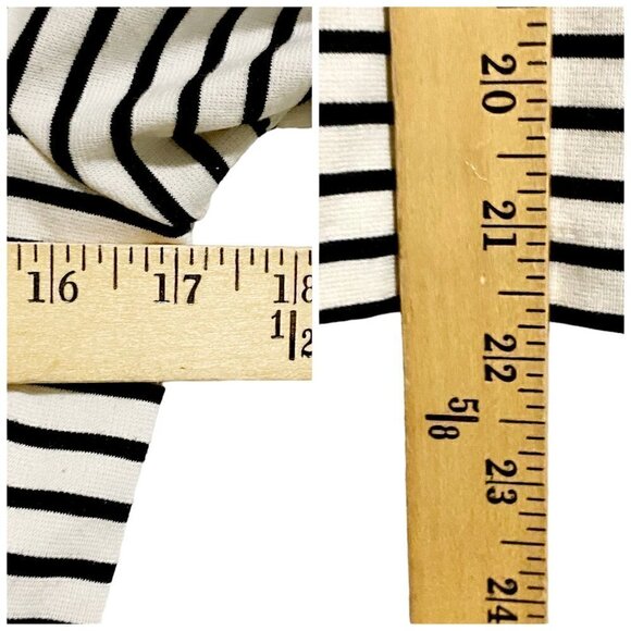 Caslon black/ivory striped ponte top back zipper, Size S - Picture 9 of 9